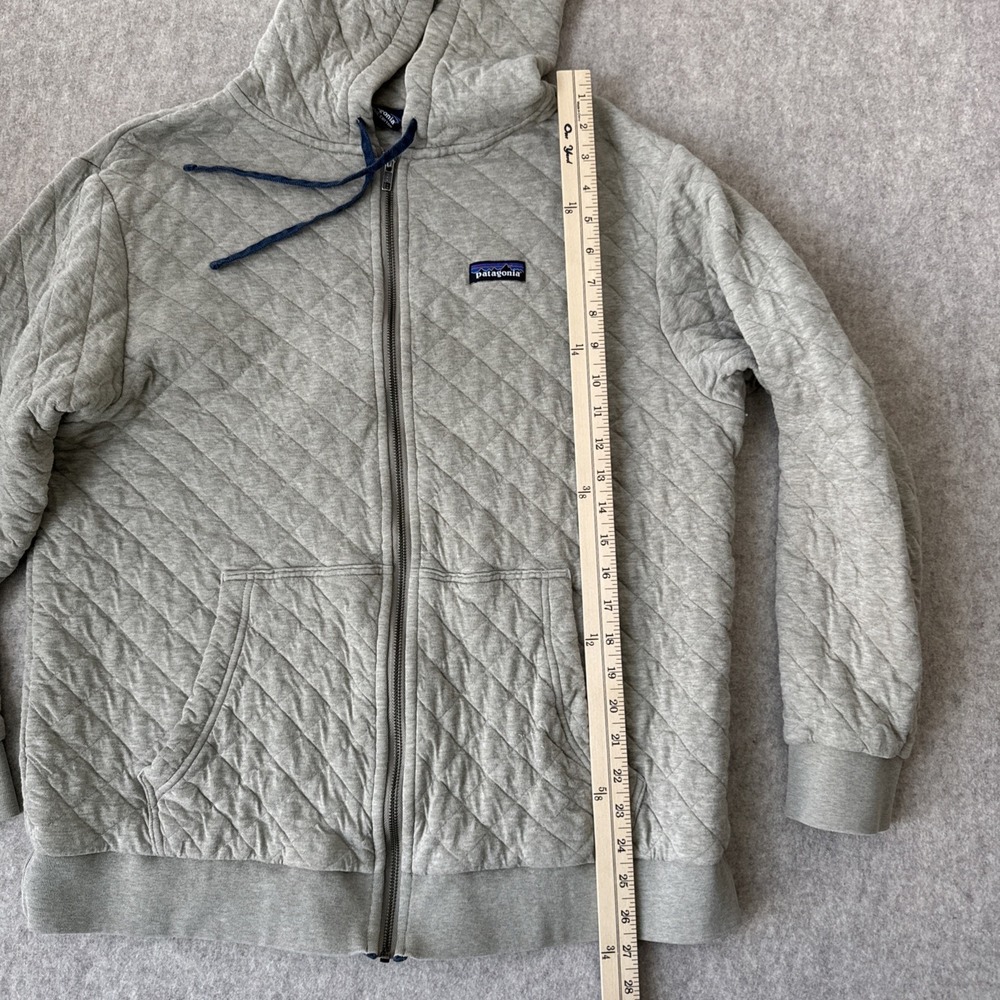 Patagonia Organic Cotton Quilted Full-Zip Hoody Mens XL Grey - Picture 4 of 12